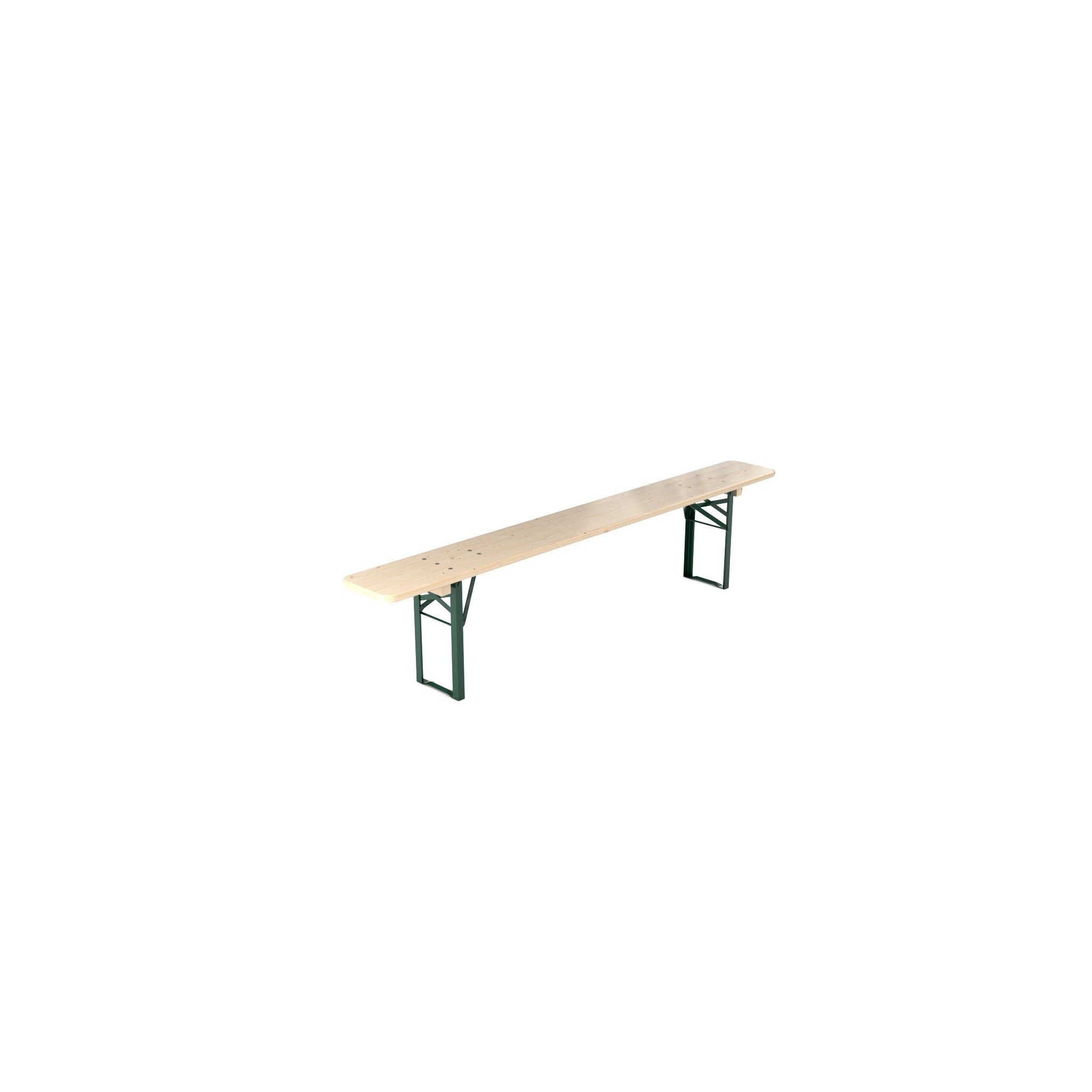 Bierbank Natur  (Rückenlehne: Ohne Lehne, Holzfarbe: Natur, Gestellfarbe: Grün, Bank: 220 × 27 cm)