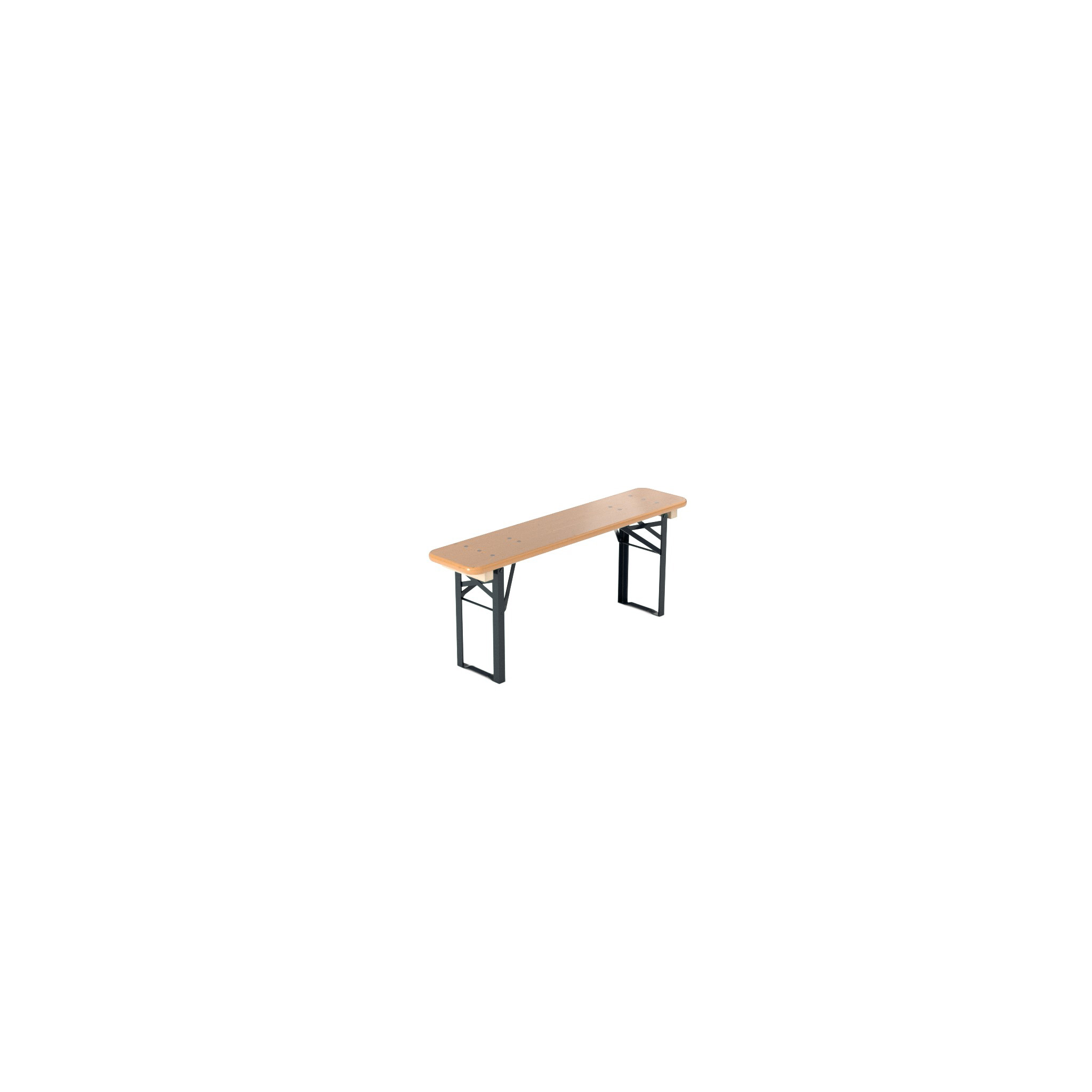 Bierbank Balkon Nussbraun  (Bank: 120 × 27 cm, Rückenlehne: Ohne Lehne, Holzfarbe: Nussbraun, Gestellfarbe: Schwarz)
