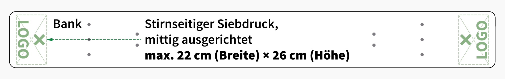 Siebdruck - Plattenoberseite - Druckkosten - Bank - 2-seitig