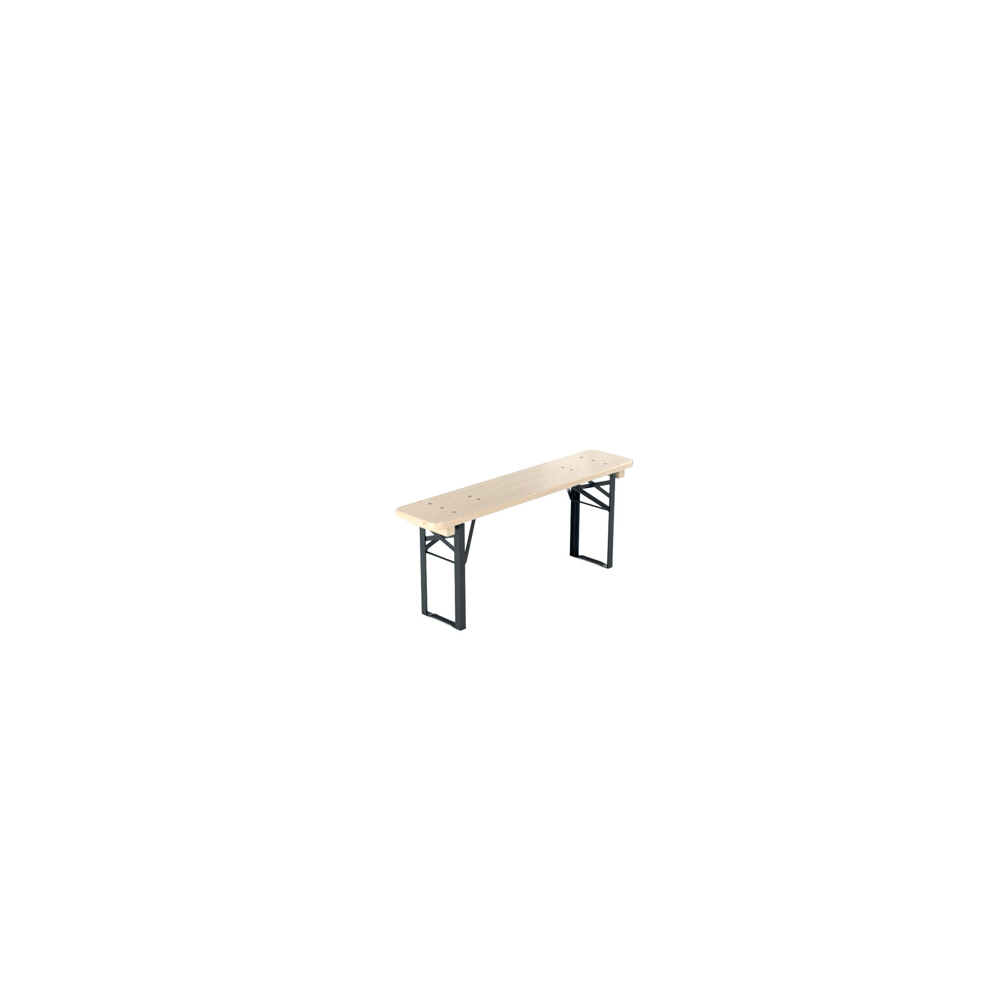 Bierbank Balkon Natur  (Bank: 120 × 27 cm, Rückenlehne: Ohne Lehne, Holzfarbe: Natur, Gestellfarbe: Schwarz)