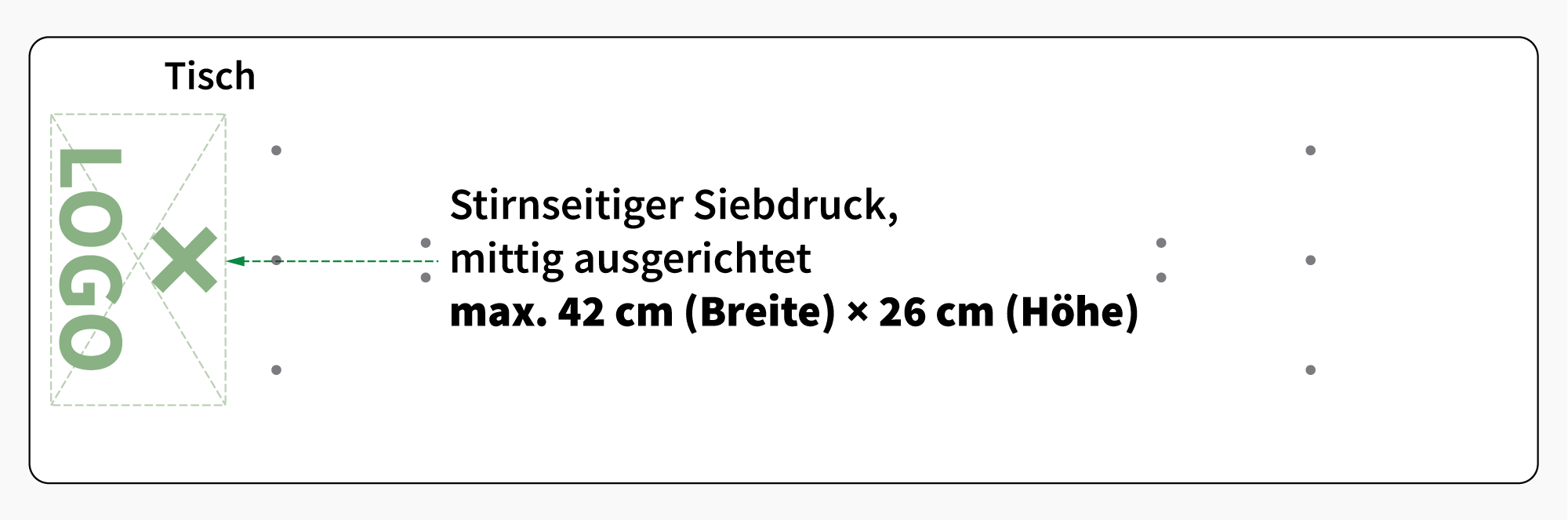 Siebdruck - Plattenoberseite - Druckkosten - Tisch - 1-seitig