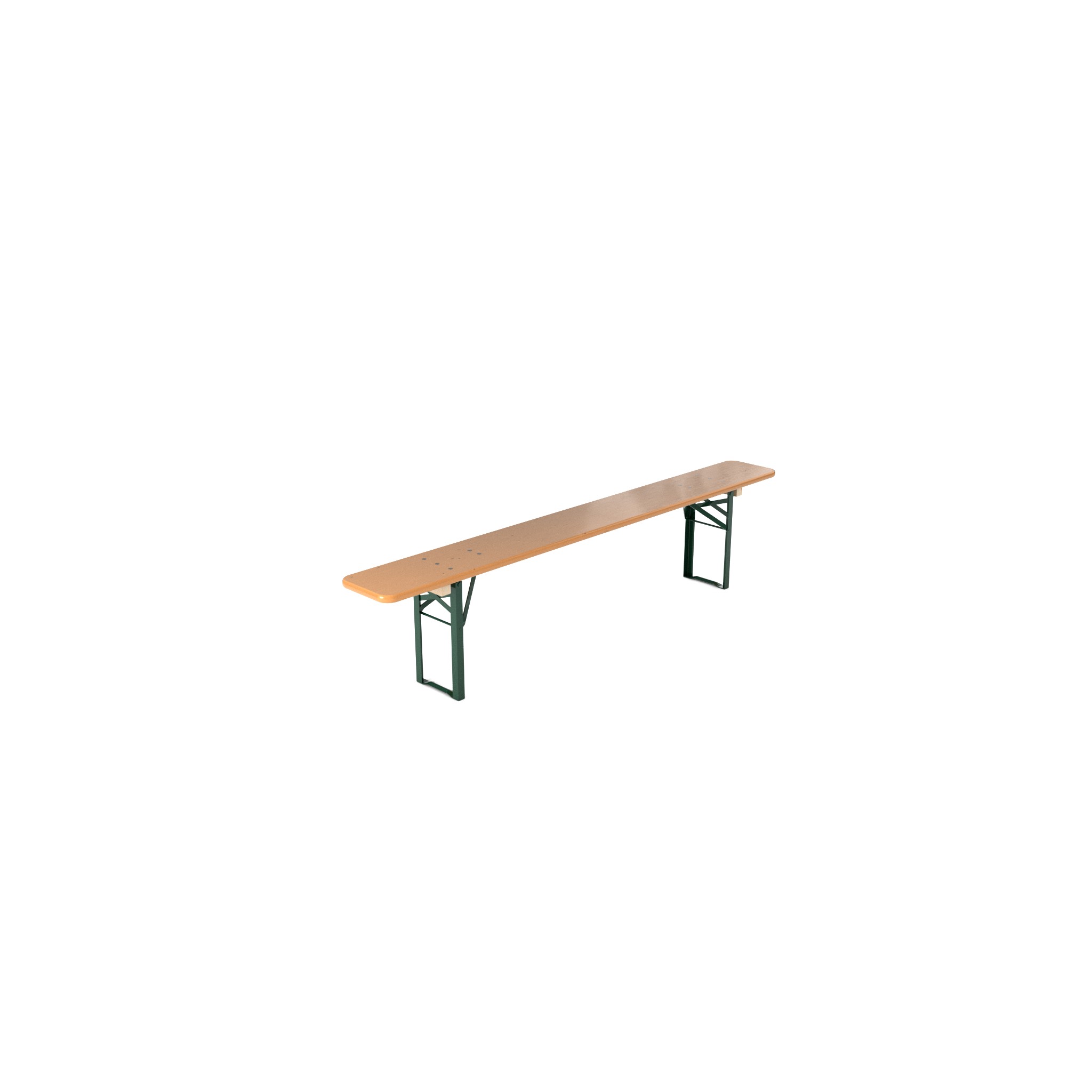 Bierbank Nussbraun  (Rückenlehne: Ohne Lehne, Gestellfarbe: Grün, Holzfarbe: Nussbraun, Bank: 220 × 27 cm)