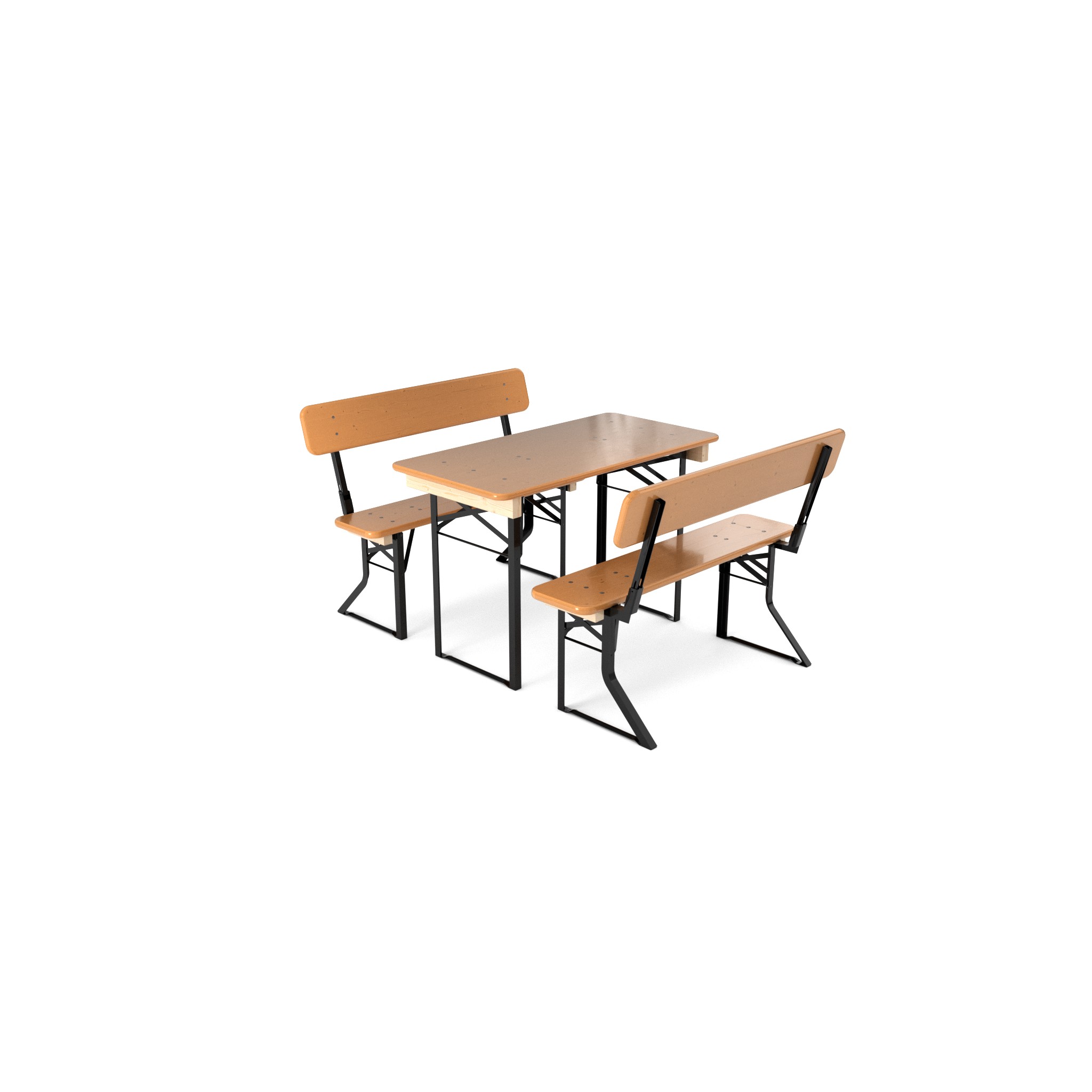 Balkongarnitur Nussbraun mit Lehne | Nussbraun | 120 × 27 cm | 120 × 60 cm | Mit Lehne | Schwarz