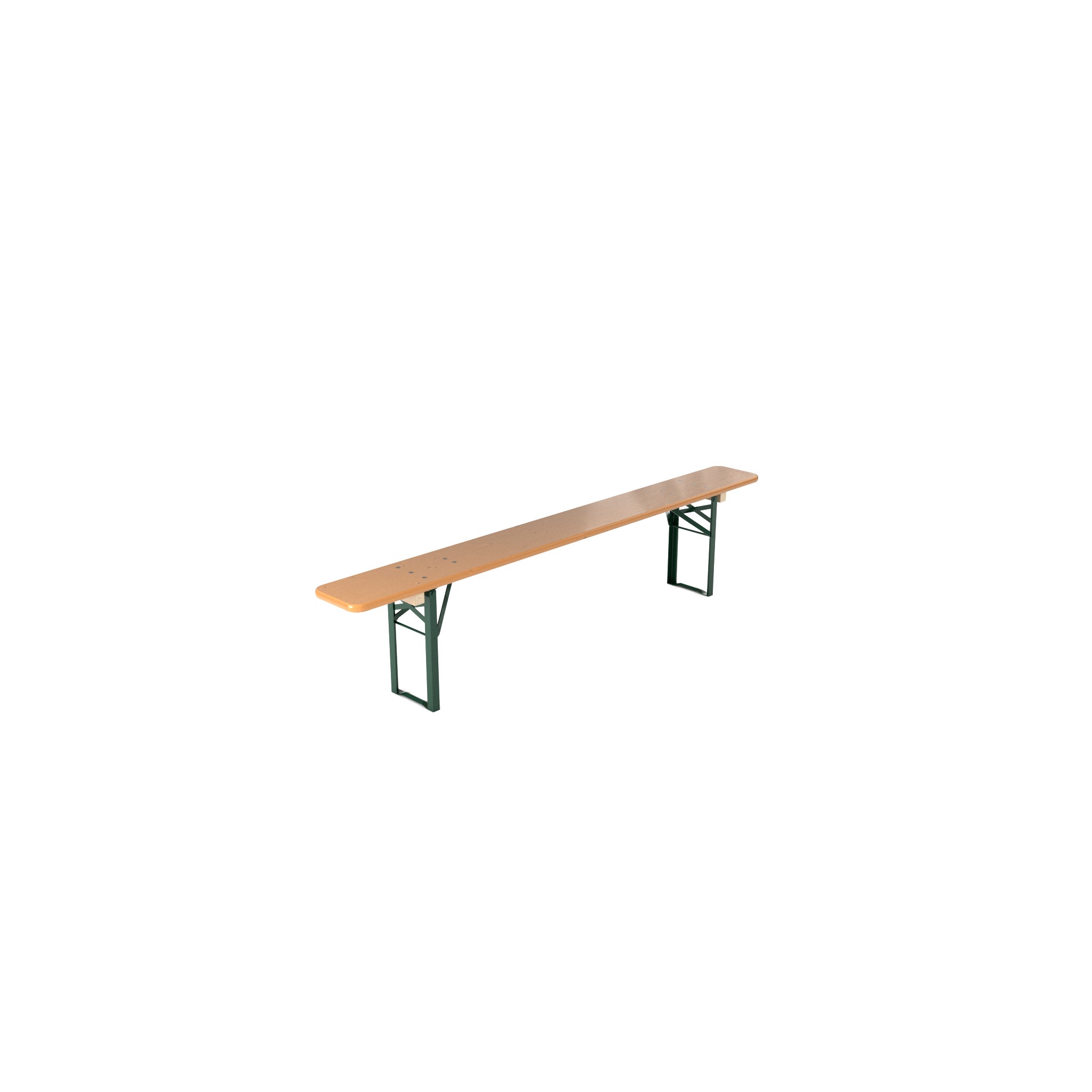 Bierbank Nussbraun  (Bank: 220 × 25 cm, Rückenlehne: Ohne Lehne, Gestellfarbe: Grün, Holzfarbe: Nussbraun)